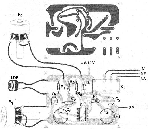 Placa de   circuito impresso do controle remoto temporizado. 