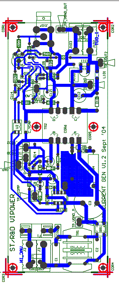 Placa de circuito impresso para o controle de brilho de LEDs. 