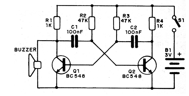    Figura 1 – Circuito do oscilador para buzzer
