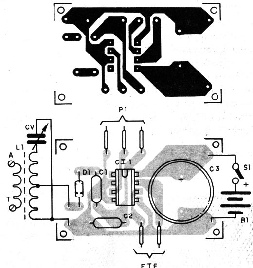    Figura 2 – Placa de circuito impresso para o receptor
