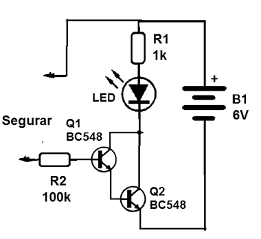   Figura 1 – Interruptor de toque Darlington
