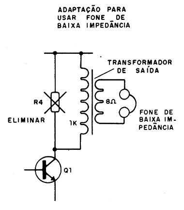 Figura 5 – Usando fone de baixa impedância
