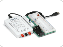Figura 3 – Protoboard interfaceando o MyDAQ
Figura 3 – Protoboard interfaceando o MyDAQ