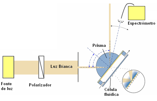 Figura 3 - Estrutura de um sistema sensor plasmônico - imagem Universidade da Califórnia 
