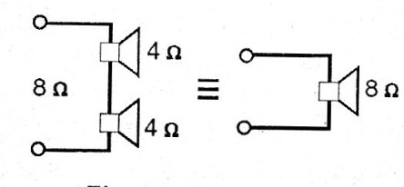 Fig. 7 - Ligação de alto-falantes em série.
