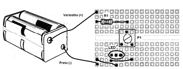   Figura 8 – Montagem com LED bicolor
