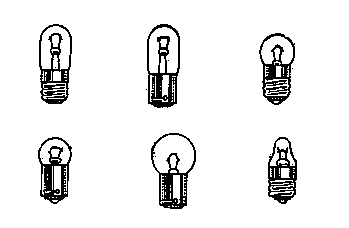 Lâmpadas incandescentes comuns usadas em painéis
