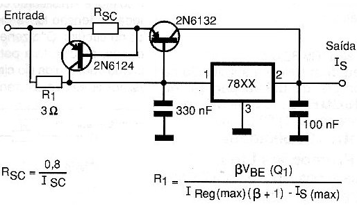 Figura 117 – Fonte de alta corrente com proteção contra curto-circuitos
