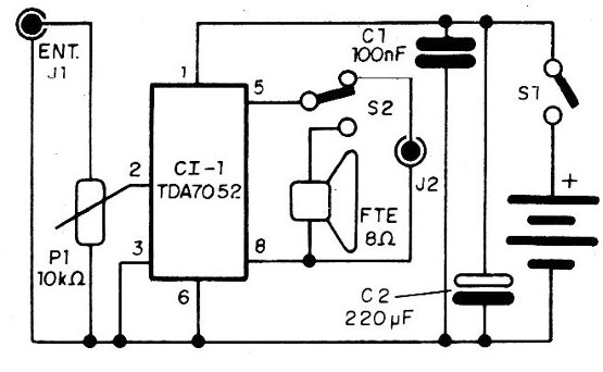 Figura 5 – Amplificador com o TDA7052
