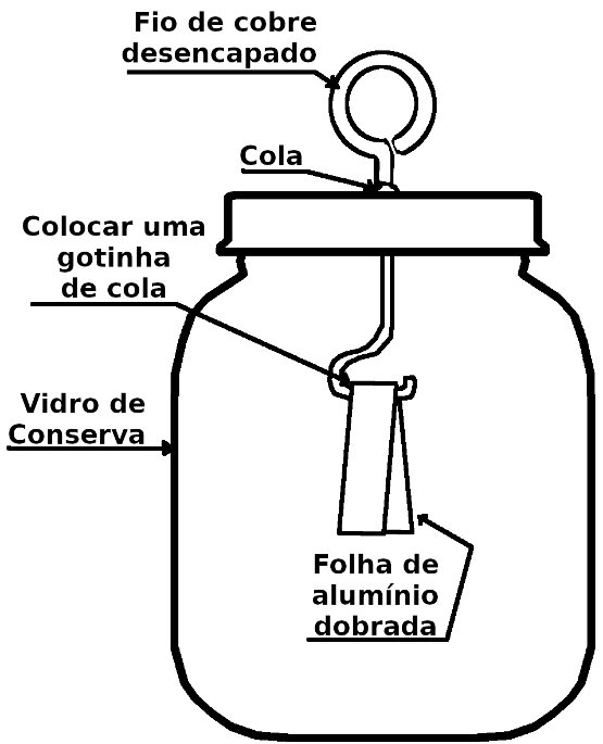 Figura 1 – O eletroscópio de folhas
