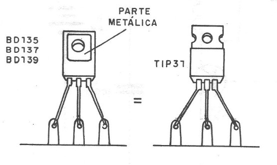 Figura 4 – Pinagem dos transistores 
