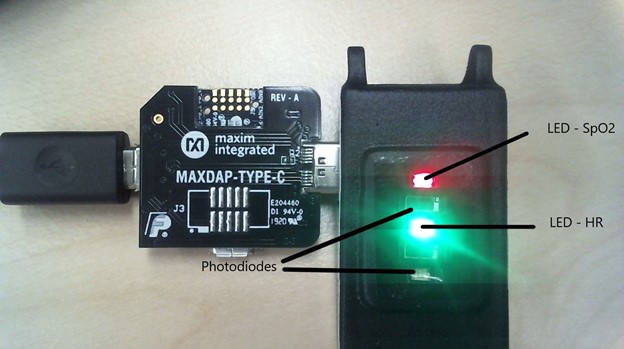 Figura 3: Visão inferior do sensor de integridade MAXREFDES103 (Fonte: Mouser Electronics)
