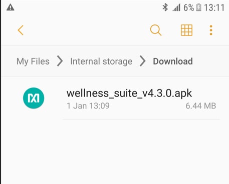 Figura 13: Maxim Wellness Suite – instalação do aplicativo Android (Fonte: Mouser Electronics)
