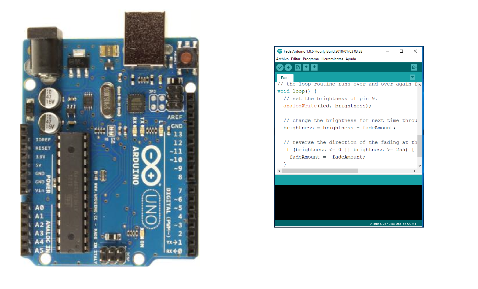 Figura 1. Arduino Uno placa de desenvolvimento
Figura 1. Arduino Uno placa de desenvolvimento
