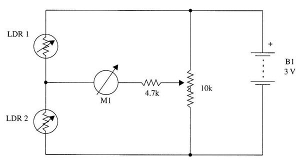 Figura 4 - Versão diferencial do detector de luz.
Figura 4 - Versão diferencial do detector de luz.