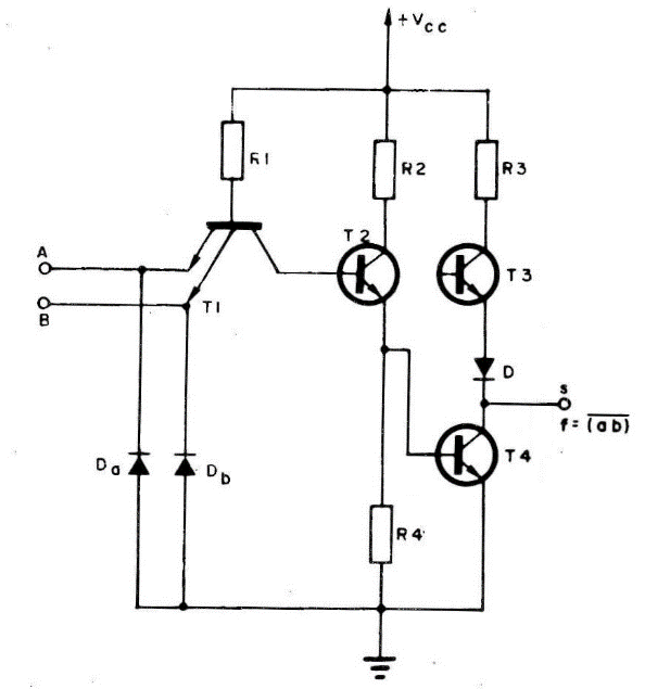 Figura 18 - Porta NAND (lógica positiva) da família TTL.
