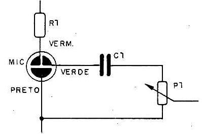 Fig. 2 — Uso do microfone de 3 terminais. Fig. 2 — Uso do microfone de 3 terminais.