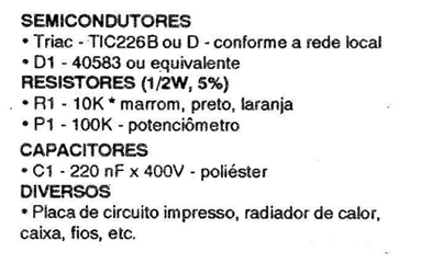 Lista de material