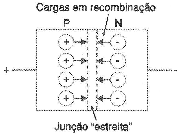 Figura 2 – Diodo polarizado no sentido direto
Figura 2 – Diodo polarizado no sentido direto