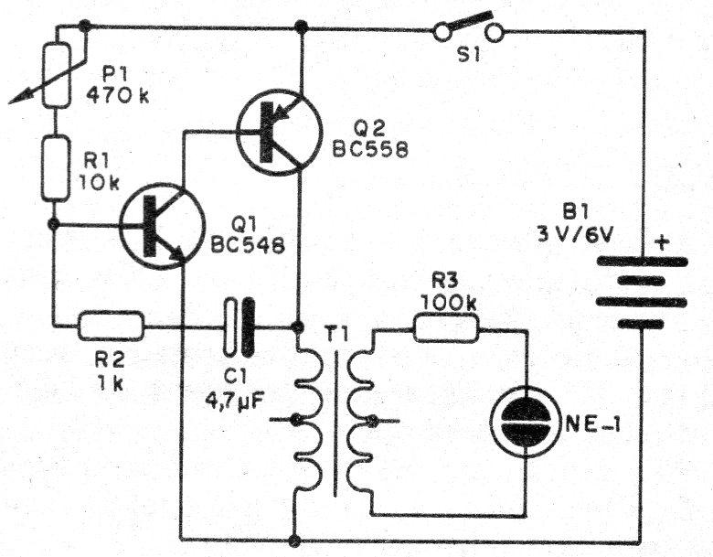 Figura 1 – Diagrama do sinalizador neon
Figura 1 – Diagrama do sinalizador neon