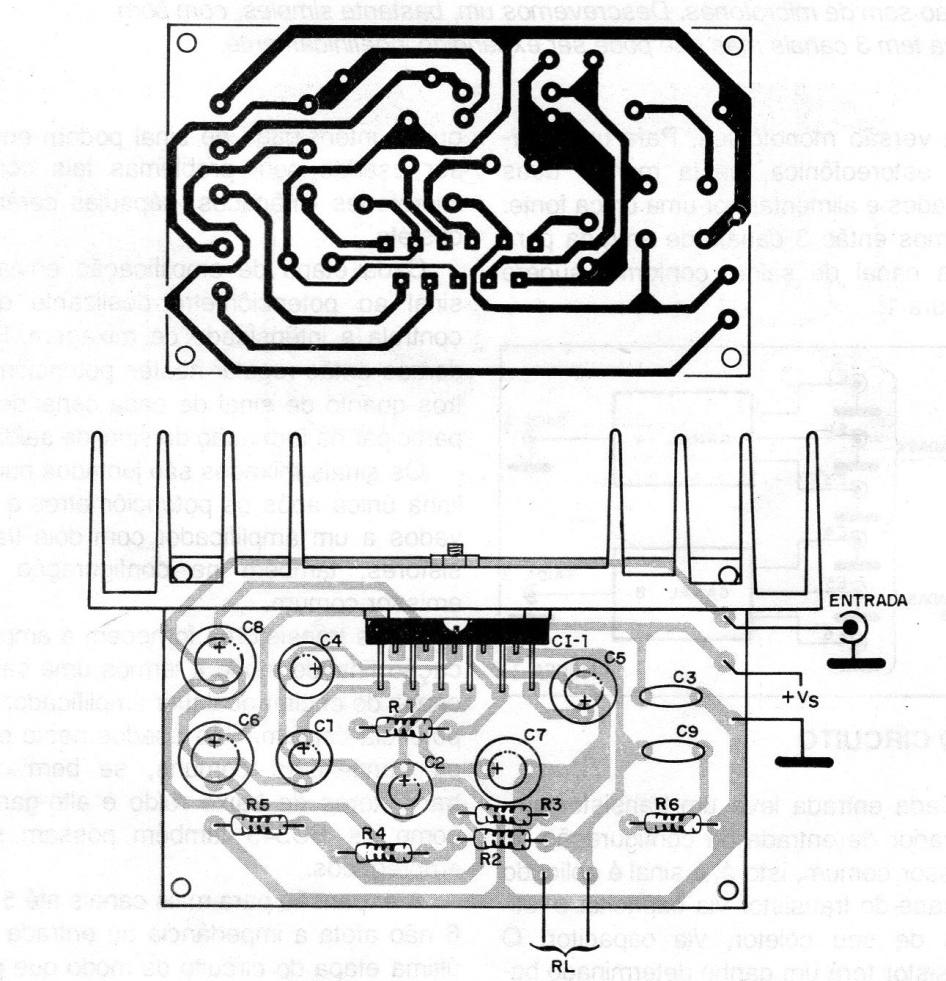 Figura 7 – Placa para o circuito da figura 6
Figura 7 – Placa para o circuito da figura 6
