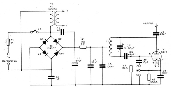 Transmissor com a 6C4