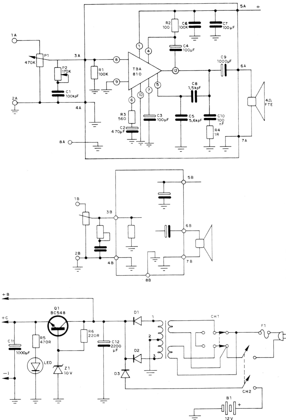 Figura 10 - Diagrama do amplificador e fonte Figura 10 - Diagrama do amplificador e fonte