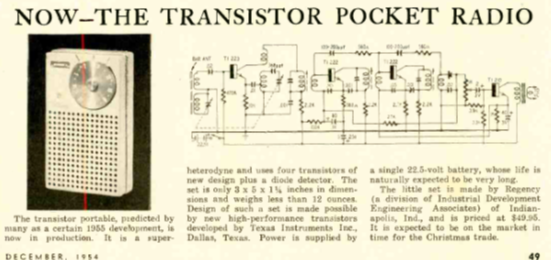 Figura 13 – O primeiro rádio transistorizado
