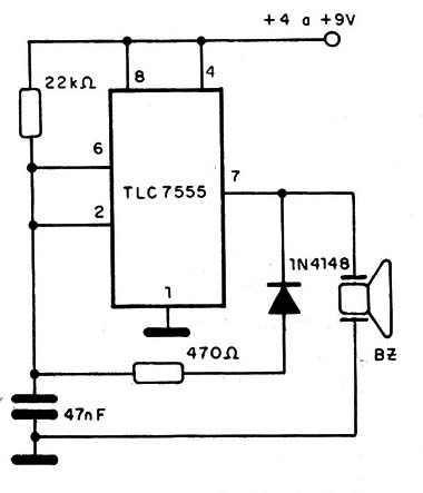    Figura 14 – Circuito com transdutor piezoelétrico
