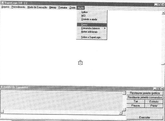 Executando o programa SuperLogo no modo demonstração.
