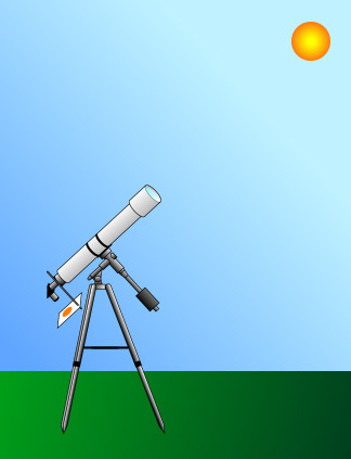 Figura 9 - Telescópio com anteparo para projetar a imagem do sol. 