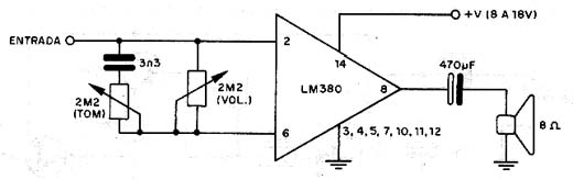  Amplificador com o LM380 