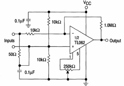  Amplificador AC com o TL062 
