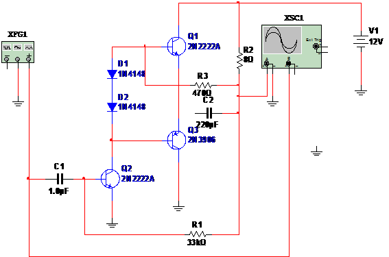    Figura 1 – Circuito completo do amplificador.
