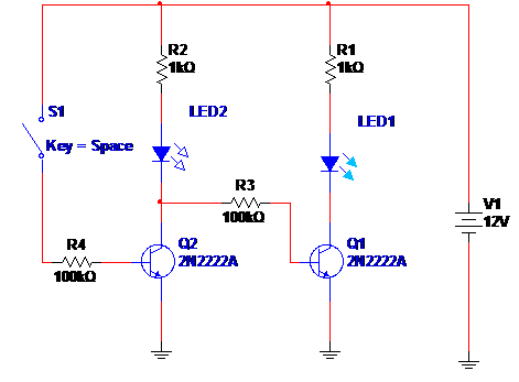 MSB057 - Controle Duplo de LEDs com Dois Transistores
