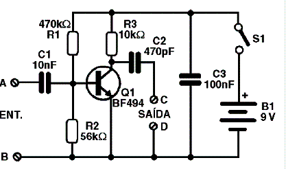 Figura 1- Diagrama do amplificador de antena 